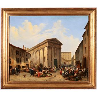 Scène de marché avec une superbe animation - Charles Caius Renoux