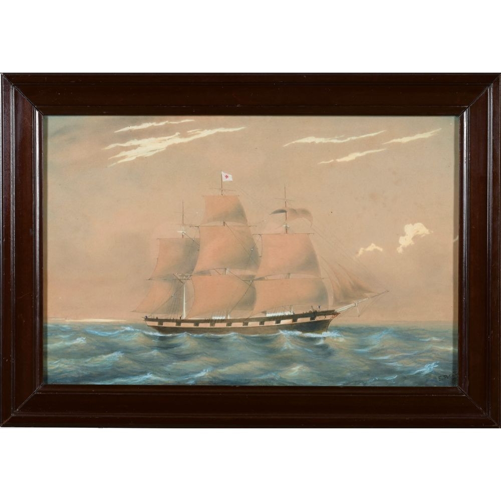 Ernest Petit 3 Mats en pleine mer (1867) MutualArt