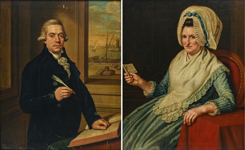 Artwork by François Jacquin, Pair of portraits, probably Mr and Mrs J.B. Maes, 1796, Made of oil on canvas