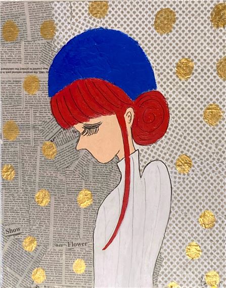 A girl with a blue beret