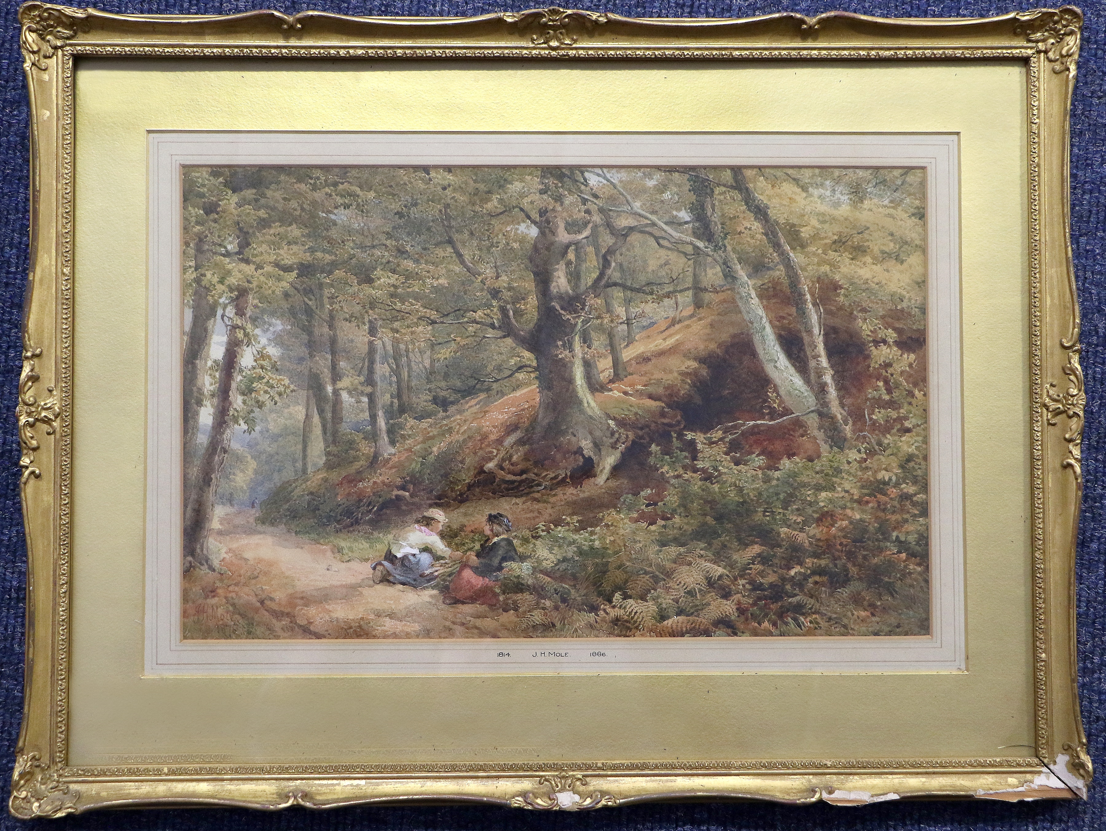 Artwork by John Henry Mole, The Faggot Gatherers, Made of watercolour