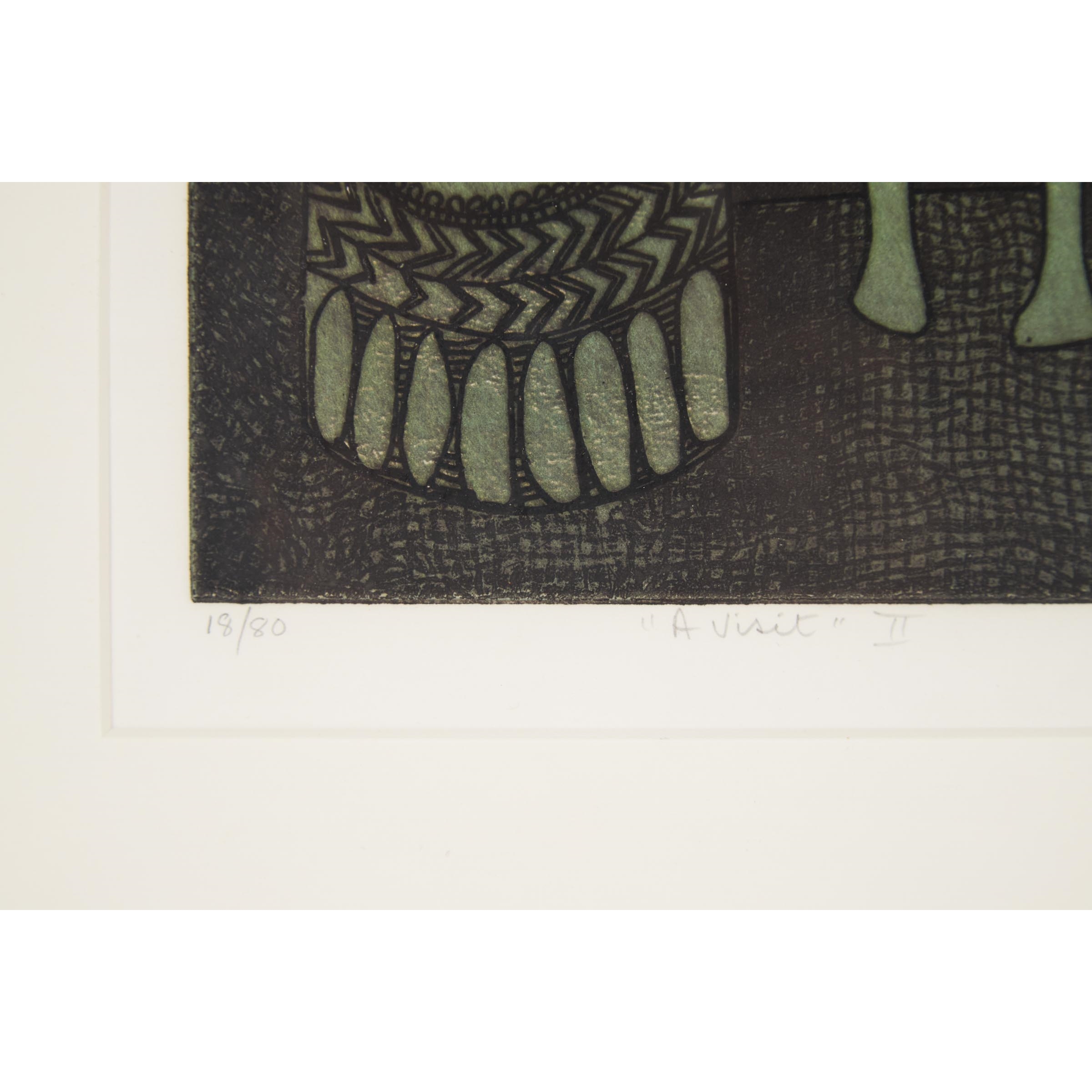 Artwork by Mathias Muleme, A VISIT II, 1981, Made of intaglio and etching on paper