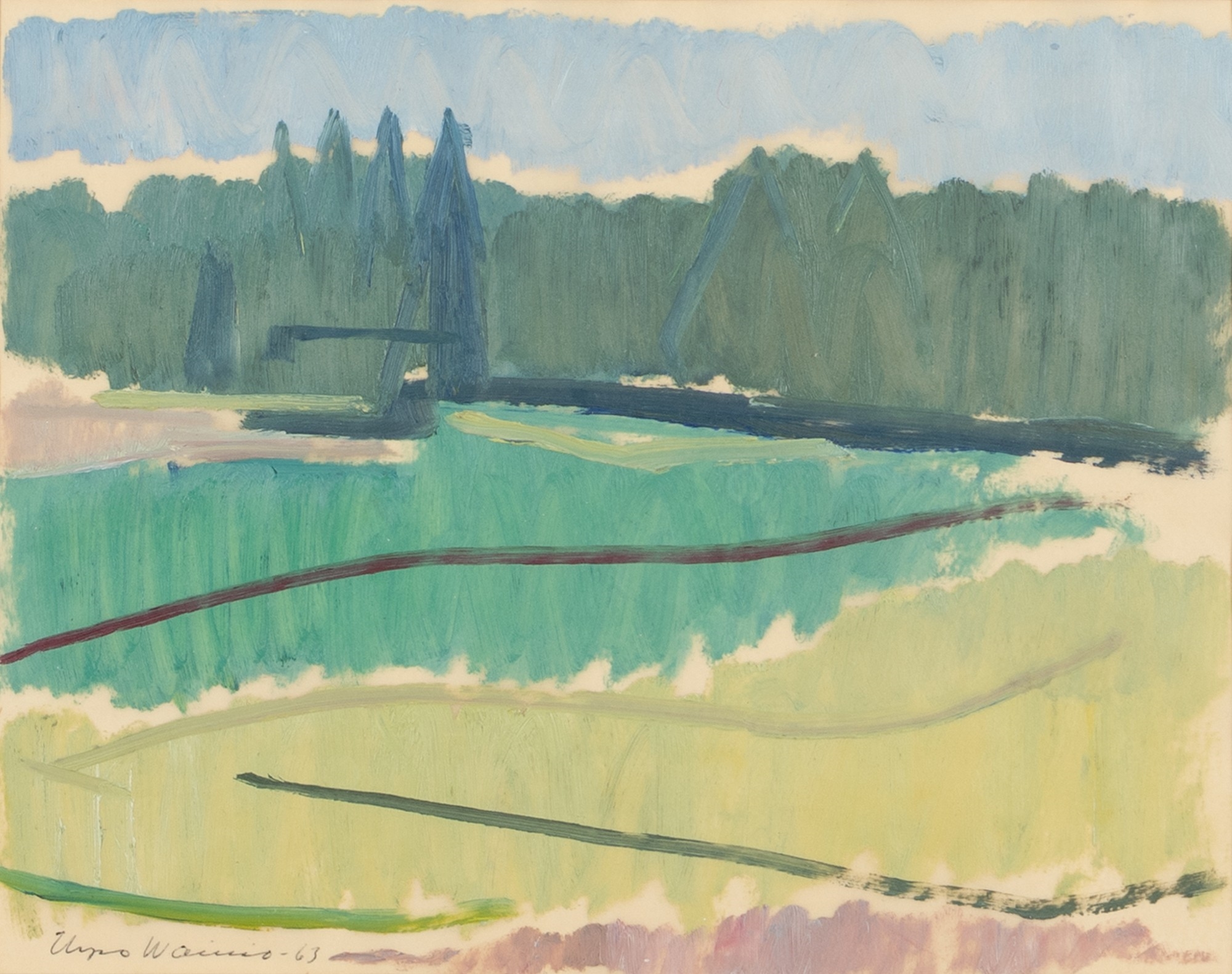 Artwork by Urpo Vainio, Landscape, Made of mixed media