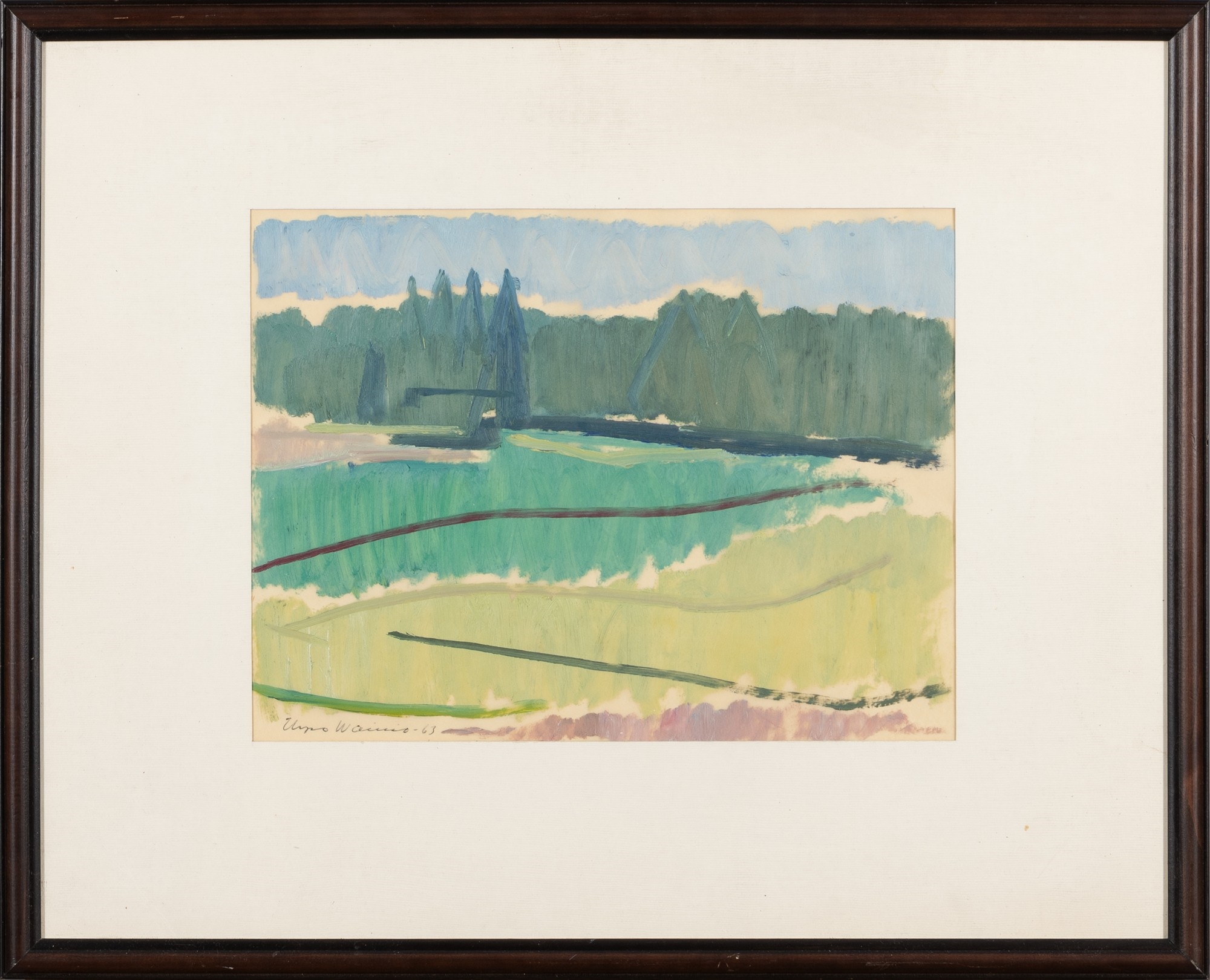 Artwork by Urpo Vainio, Landscape, Made of mixed media