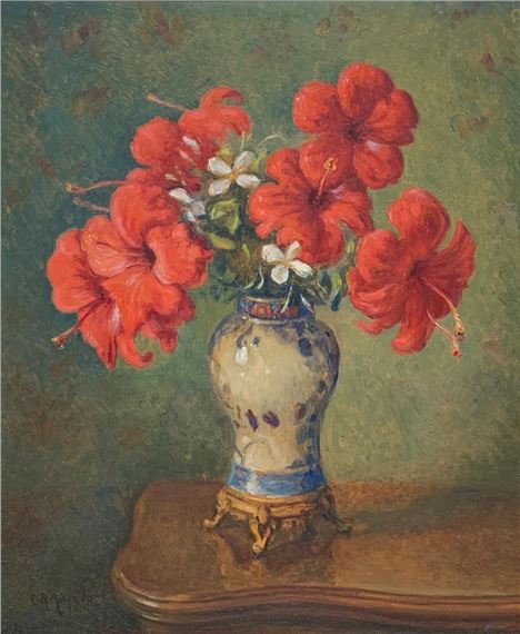 Carlos Roberto Rufalo | Centro con flores rojas | MutualArt