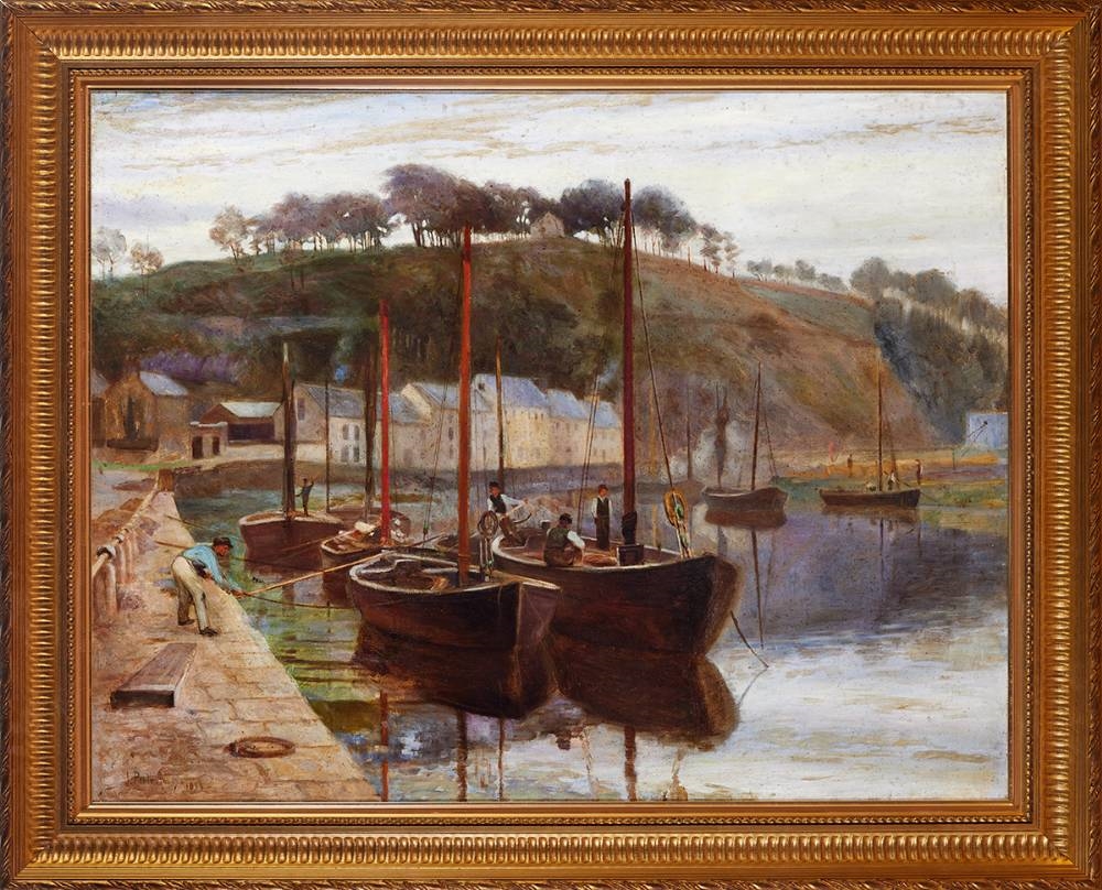 Joseph Poole Addey | HARBOUR SCENE (1899) | MutualArt