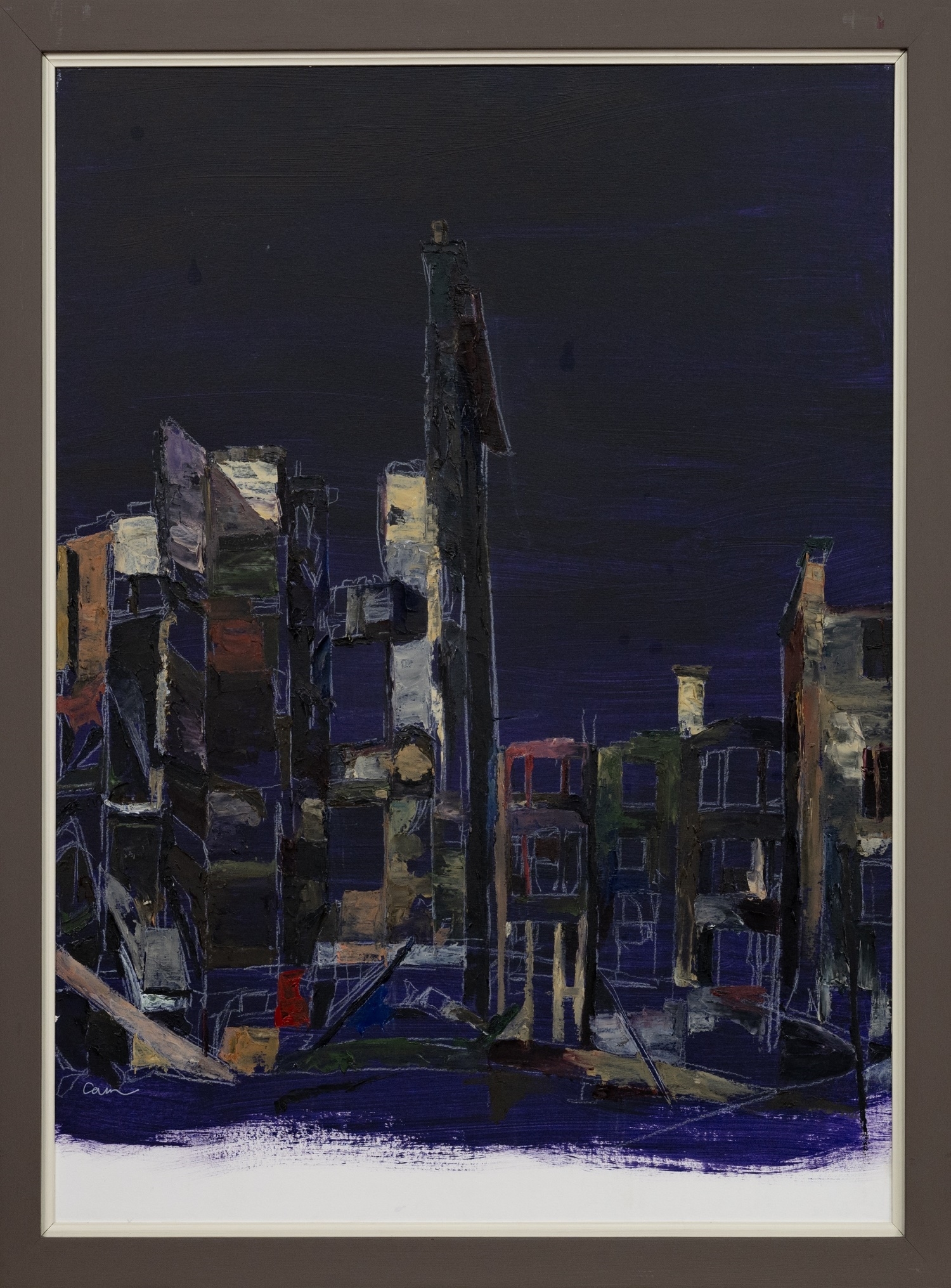 Artwork by Patricia Paolozzi Cain, SINGER STREET/HILL STREET, Made of oil on board