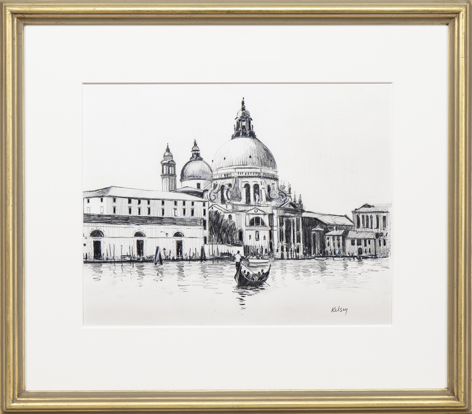 Artwork by Robert Kelsey, SANTA MARIA DELLA SALUTE, Made of pencil on paper