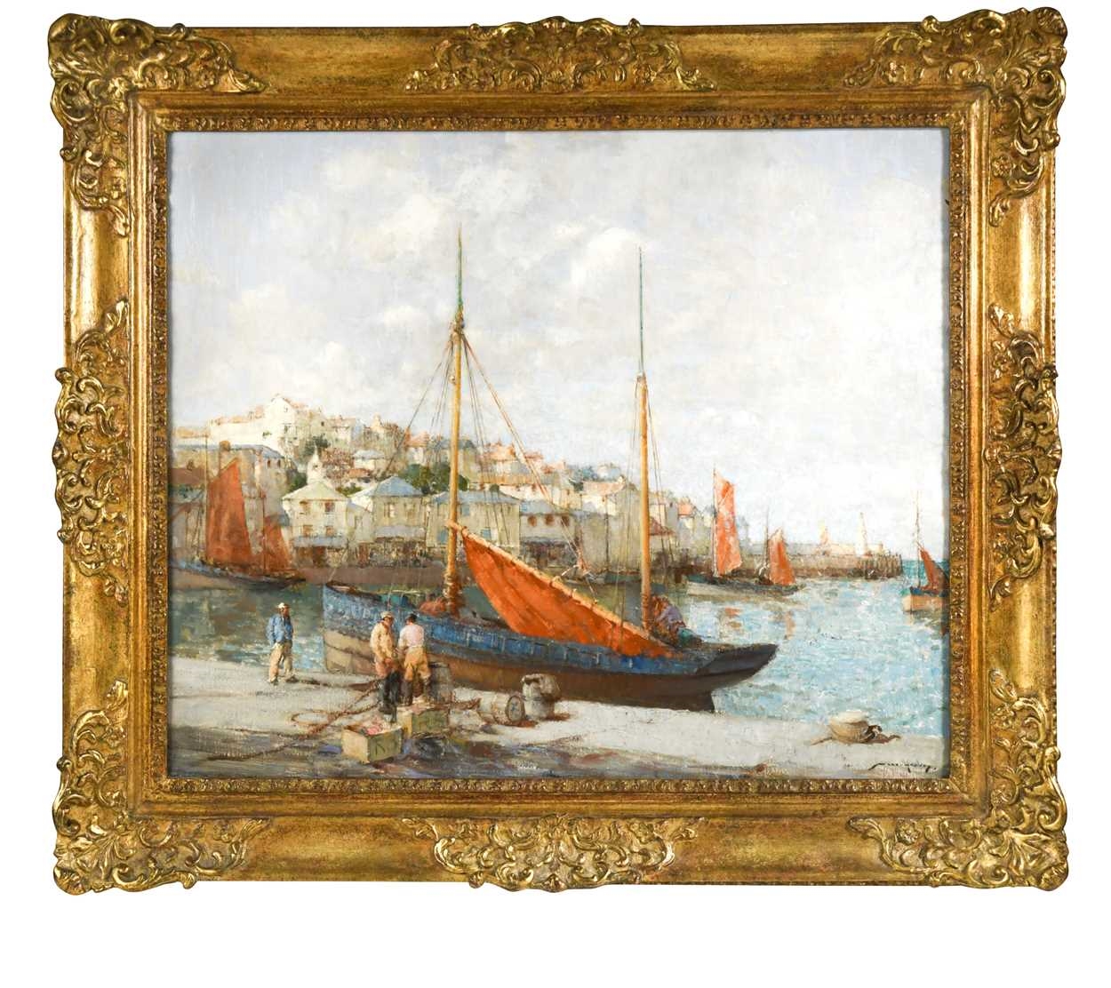 Artwork by William Lee-Hankey, Brixham Harbour, Devon, Made of oil on canvas