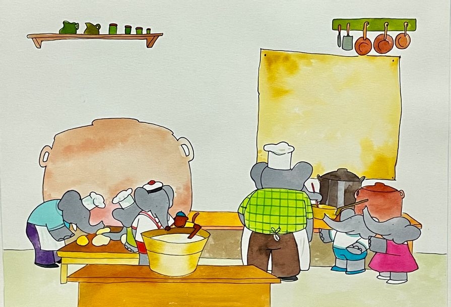 Laurent de Brunhoff | Babar in the kitchen | MutualArt