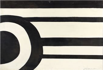 Untitled Abstract, Target in Black and White - Cecelia Robbins Lieberman