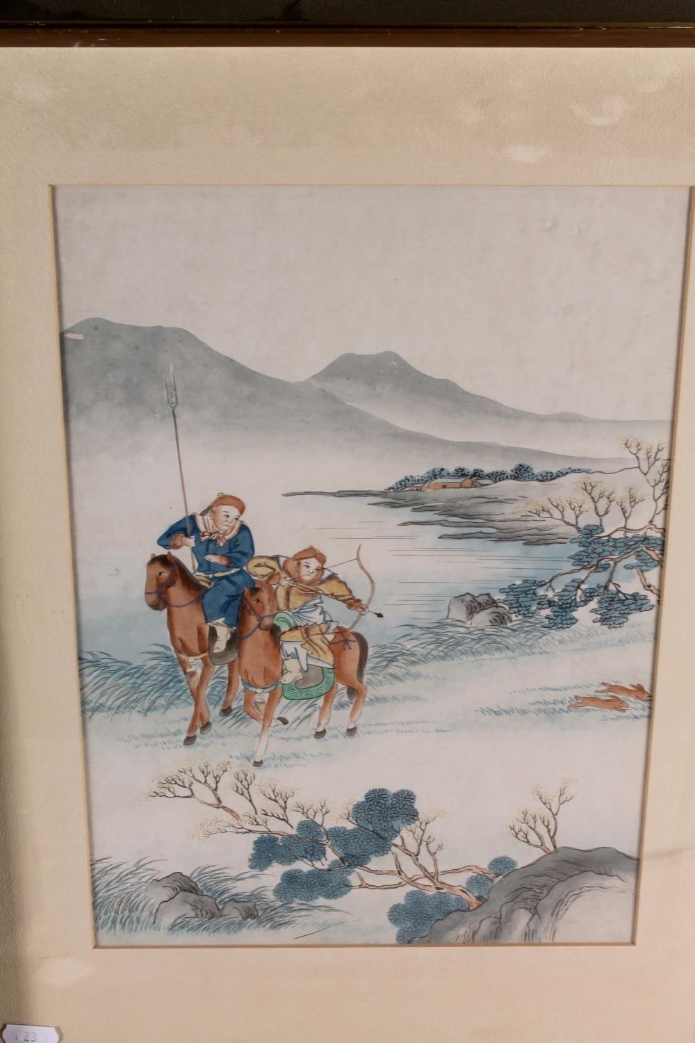 Chinese School | set of four watercolours: Rabbit Hunting; Bird Hunting ...