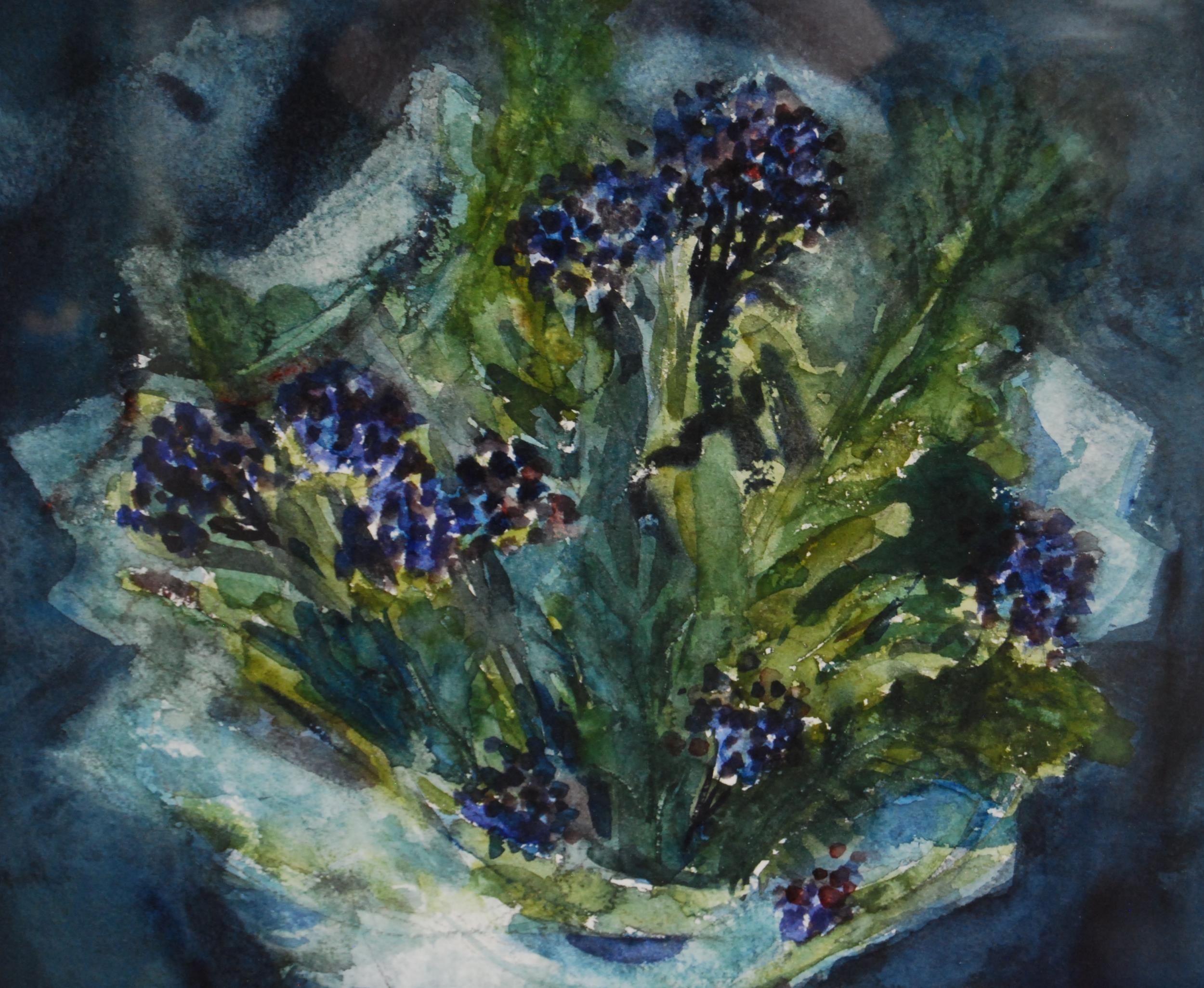 Archie Sutter Watt | Still life of violets in a vase | MutualArt
