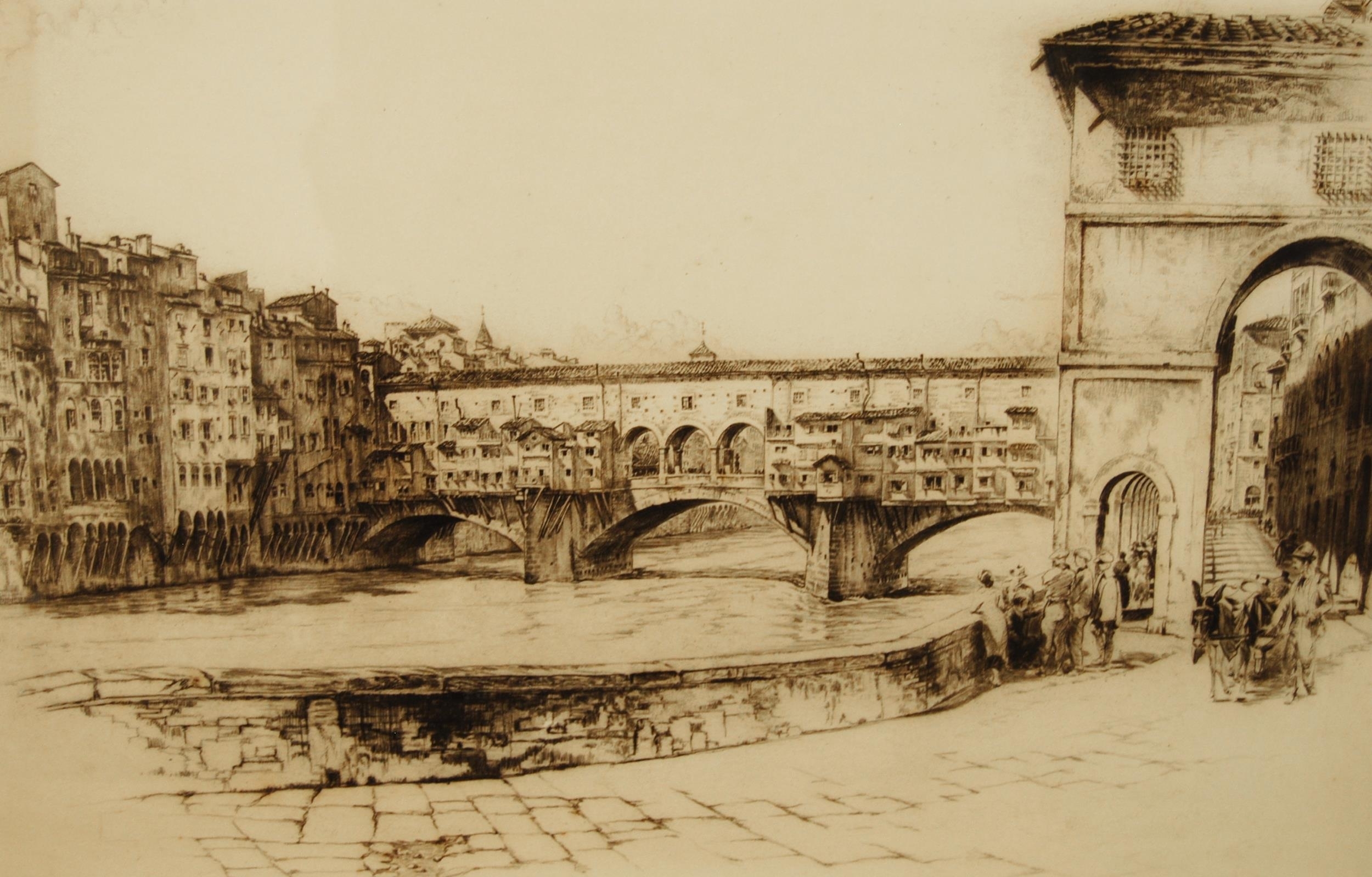 Frederick Arthur‏ Farrell | Ponte Vecchio, Florence (1882) | MutualArt