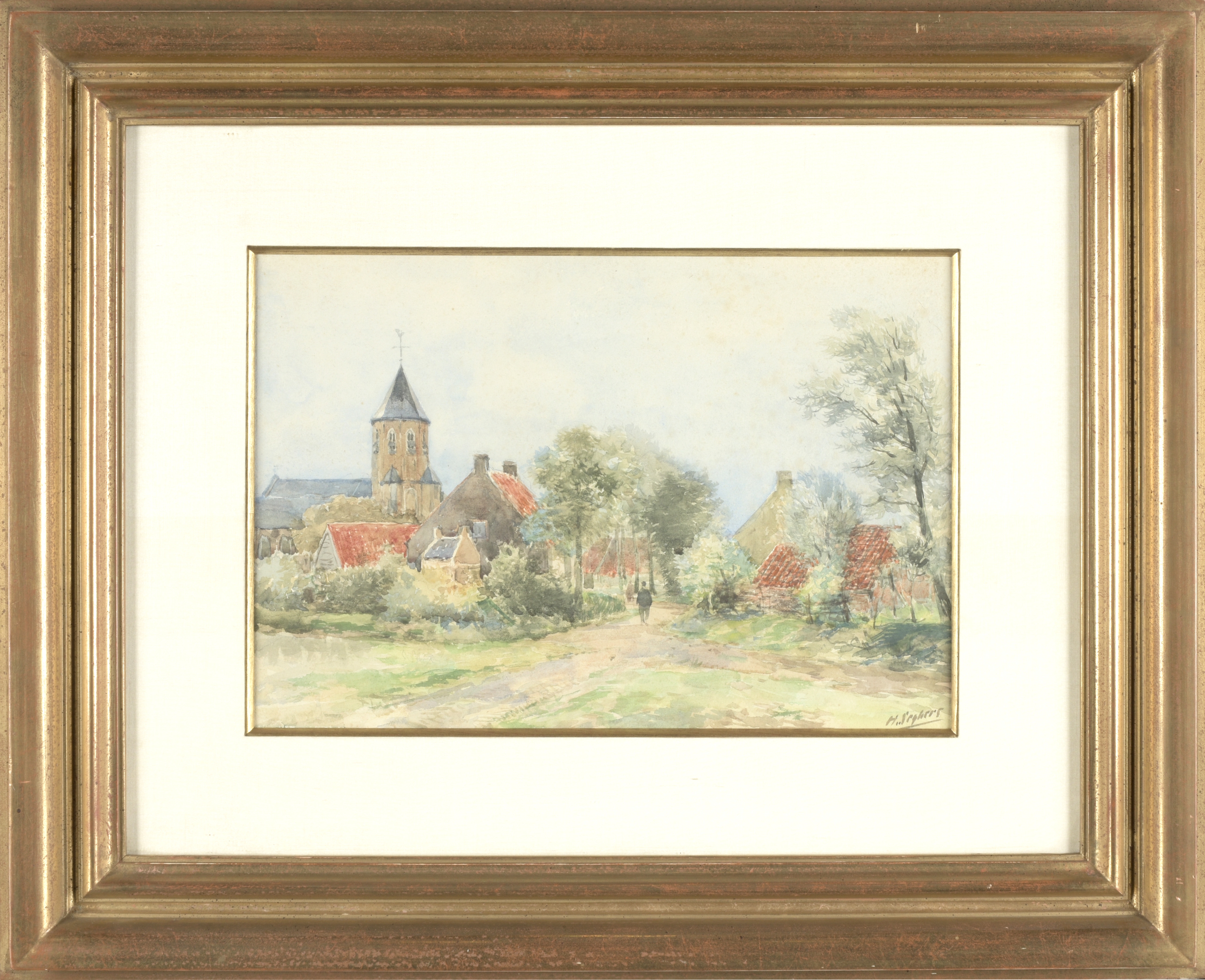 Henri Seghers | Dorpszicht met kerk Knokke | MutualArt