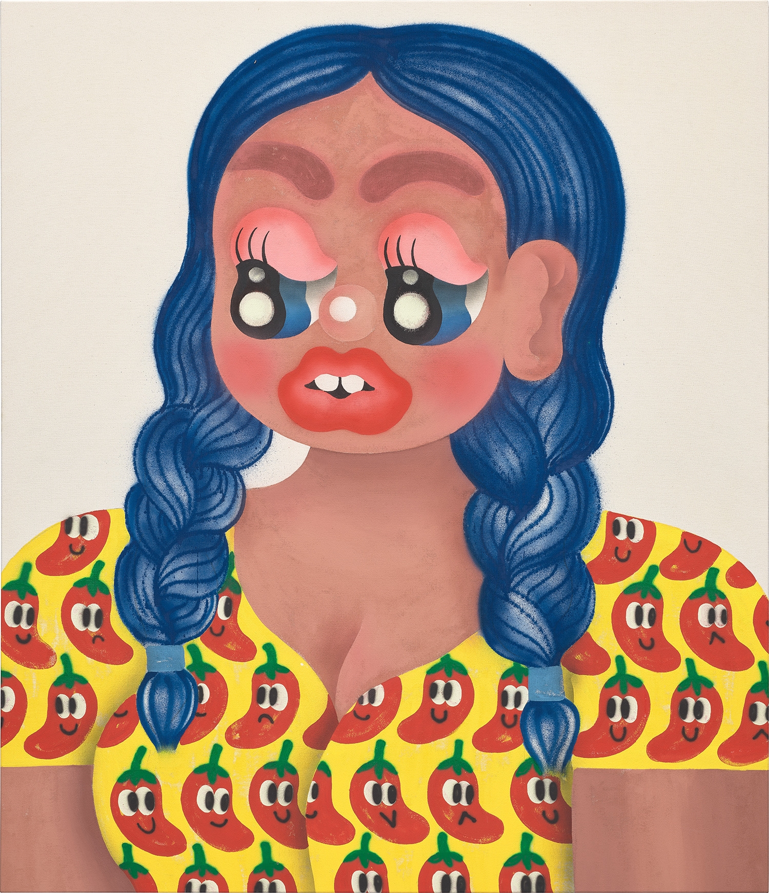 Artwork by Fátima de Juan, Chili Pepa, Made of acrylic and spray paint on canvas