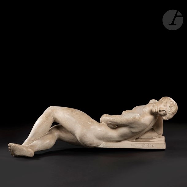 Artwork by Eugène-Henri Duler, La Source, Made of Original plaster; painted