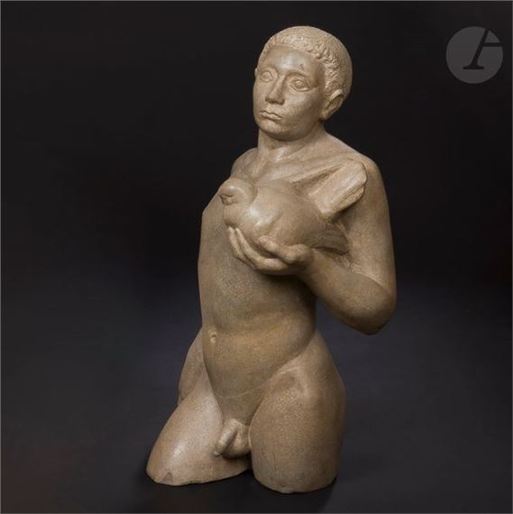 Jeune homme au pigeon by Eugène-Henri Duler, 1946