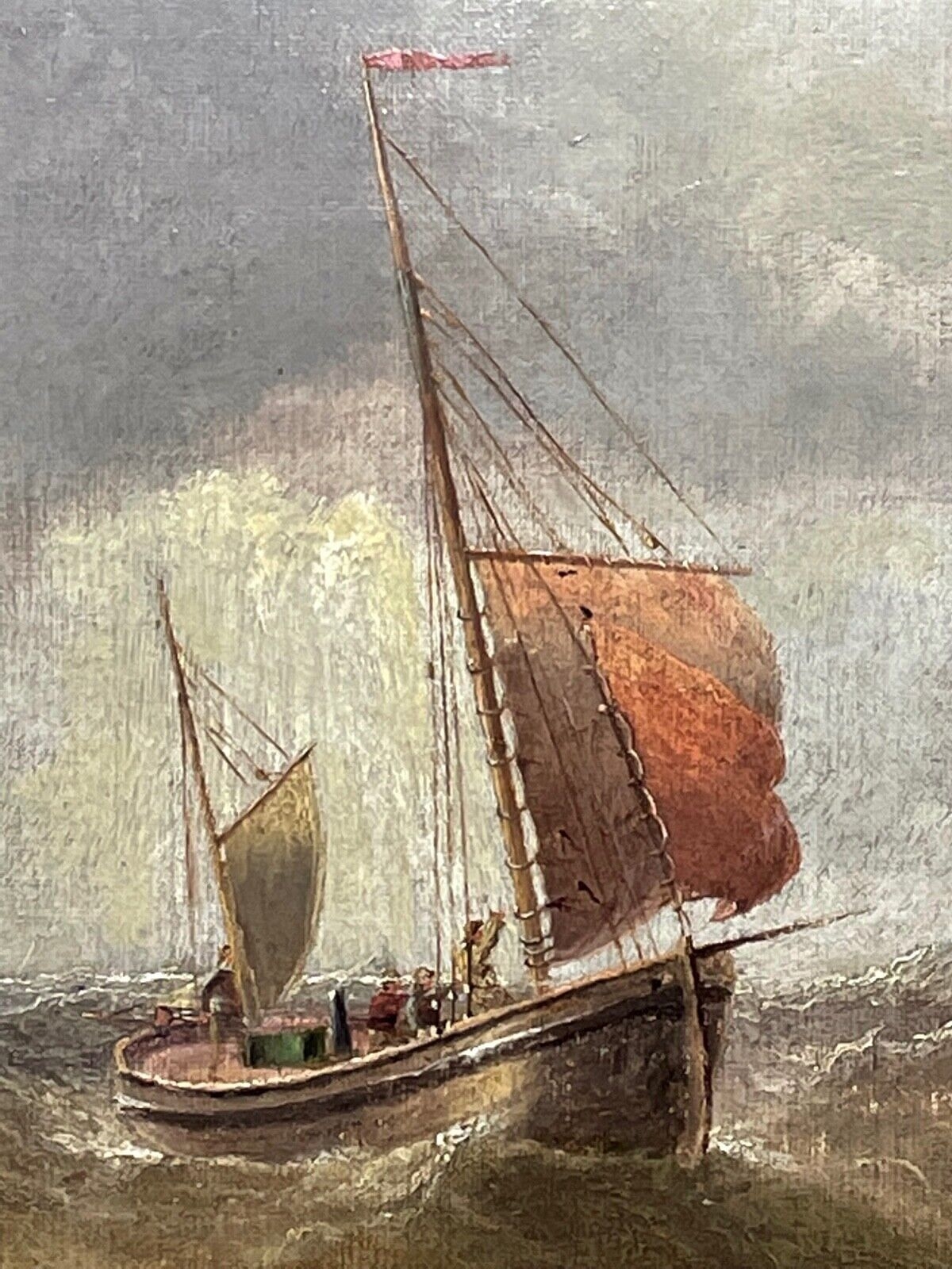Henry Moore | ROUGH CHOPPY SEAS OIL PAINTING (1883) | MutualArt