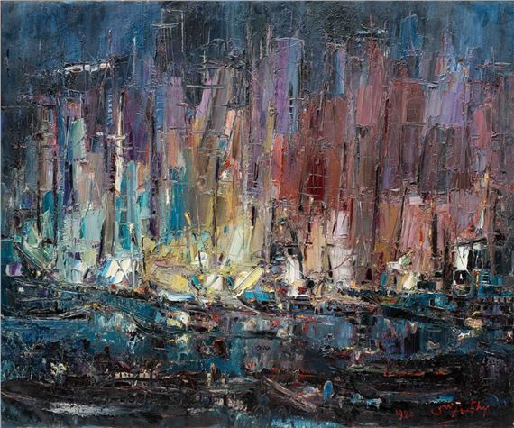 Vissershaven by Sri Hadhy, 1980