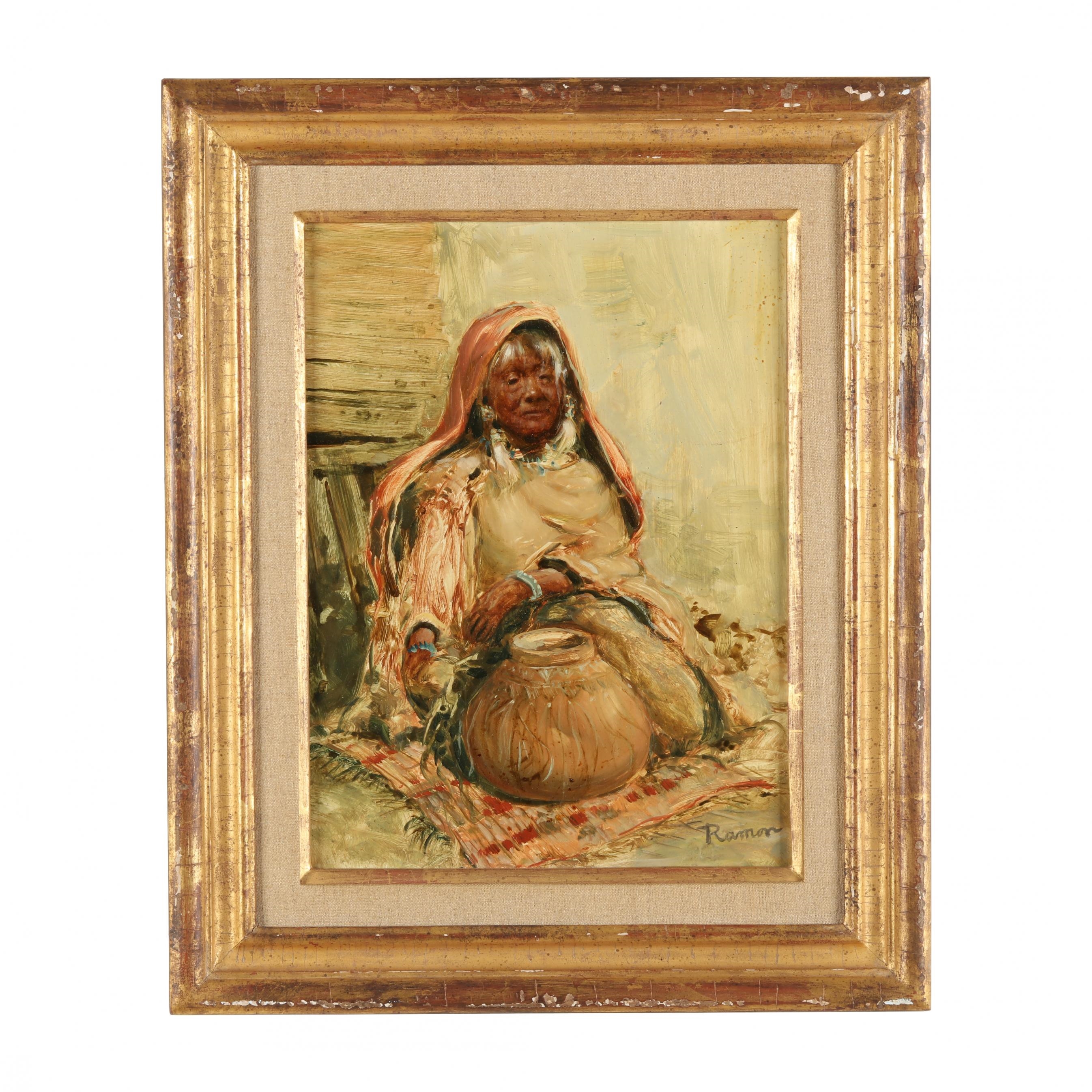 Ramon Rice | Portrait of a Native American Woman | MutualArt