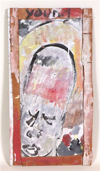 Untitled head of a man by Purvis Young