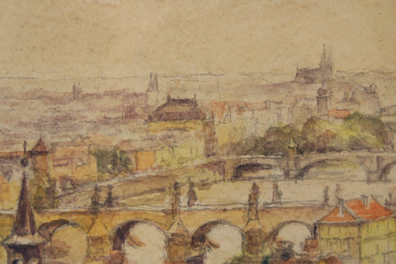 Vladimir Schultz | Bird's Eye View of Prague (1952) | MutualArt