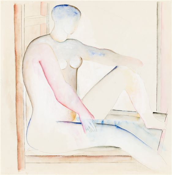 Frau vor Fenster by Oswald Oberhuber, 1957