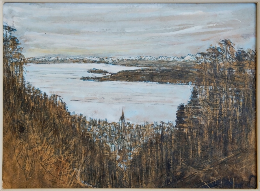 Artwork by Walter Hangarter, Sipplingen, Made of mixed media on board