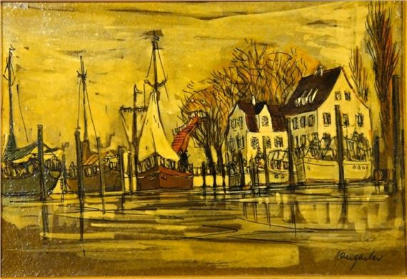 Hafen in Gottlieben, Schweizer Städtchen am Bodensee