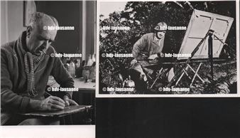 Réunion d’une lettre et de deux photos - André Dunoyer de Ségonzac