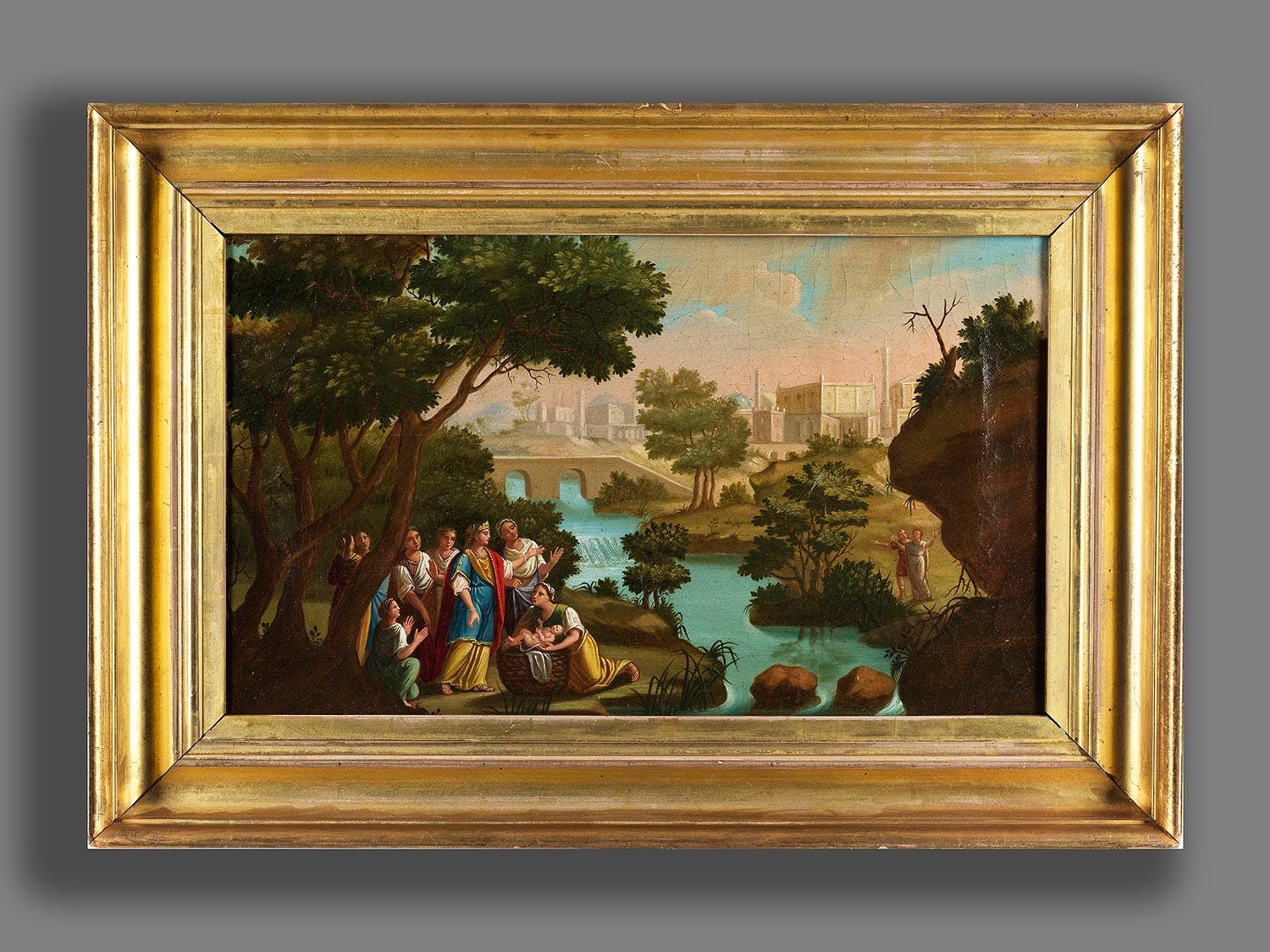 Bertin Jean Victor - View Of A City, Animated Landscape by Jean Victor  Bertin For Sale at 1stDibs