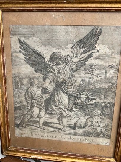 Artwork by Jacob van Campen, Valentin le Febre, Tobie et l'ange, Made of Engraving
