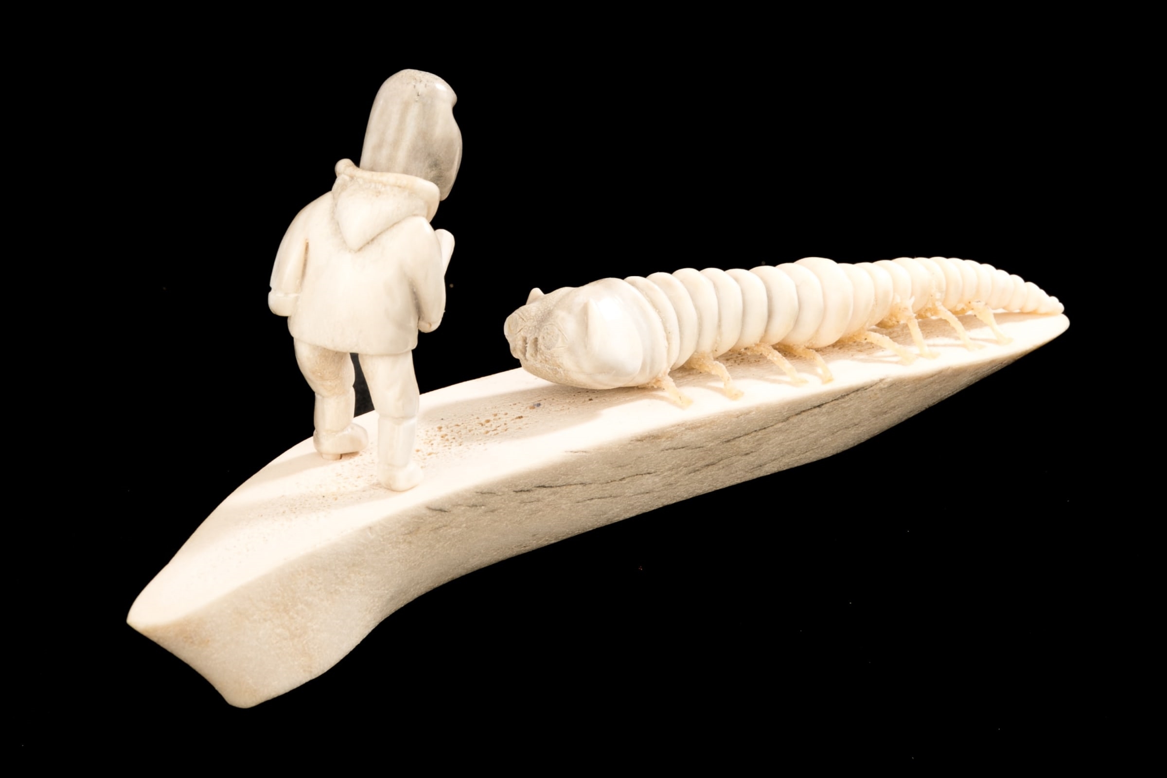 Nick Sikkuark | Bird Shaman Approaching Worm Creature (1981) | MutualArt
