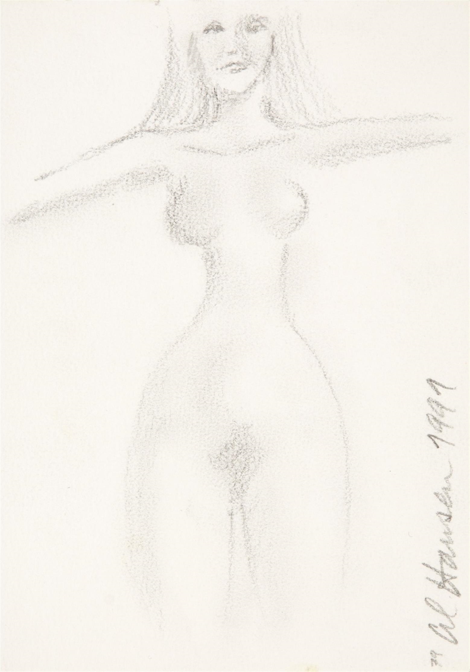 Artwork by Al Hansen, VENUS, Made of graphite on paper