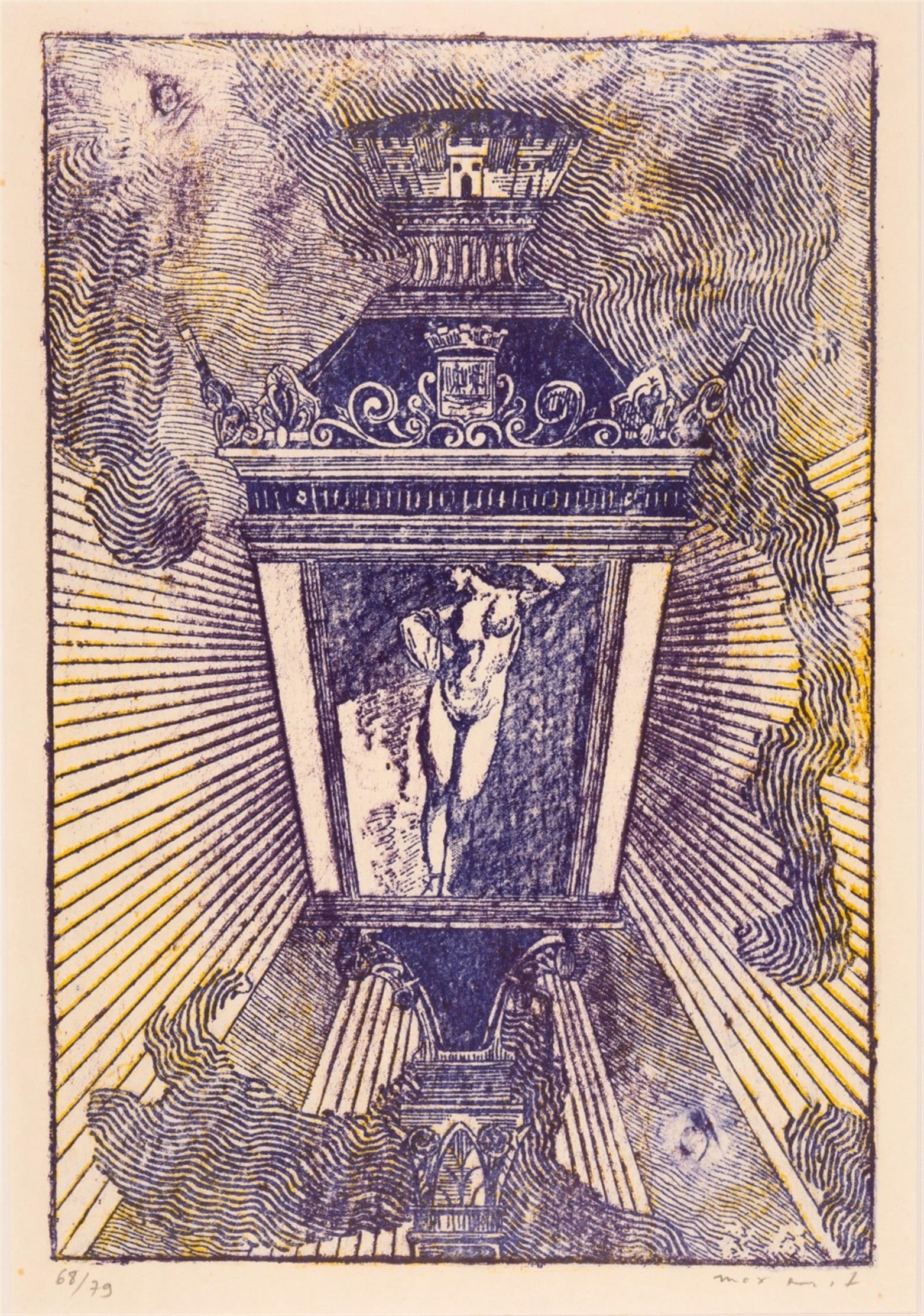 Artwork by Max Ernst, ZU: GEORGES RIBEMONT-DESSAIGNES, LA BALLADE DU SOLDAT, Made of color lithograph on Japan