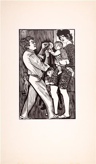 FAMILIE DES BILDHAUERS SPILKER by Conrad Felixmüller, 1972