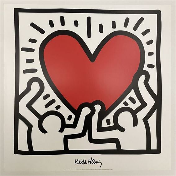 Keith Haring | Red heart (1988) | MutualArt