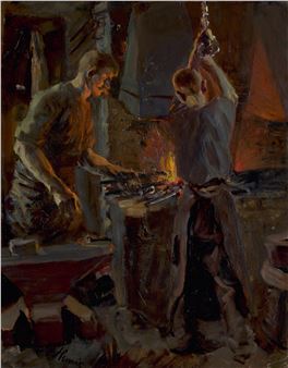 Arbeiter in der Schmiede - Erich Hennig