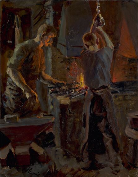 Arbeiter in der Schmiede - Erich Hennig