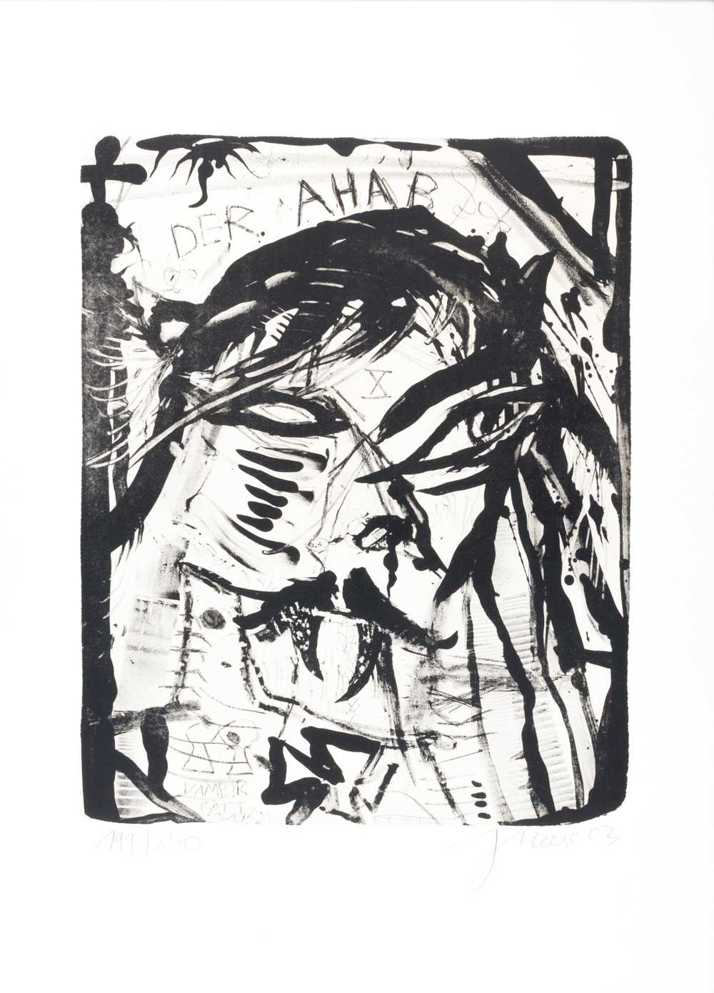 Artwork by Jonathan Meese, DER AHAB, Made of lithograph on Velin de Rives 250g
