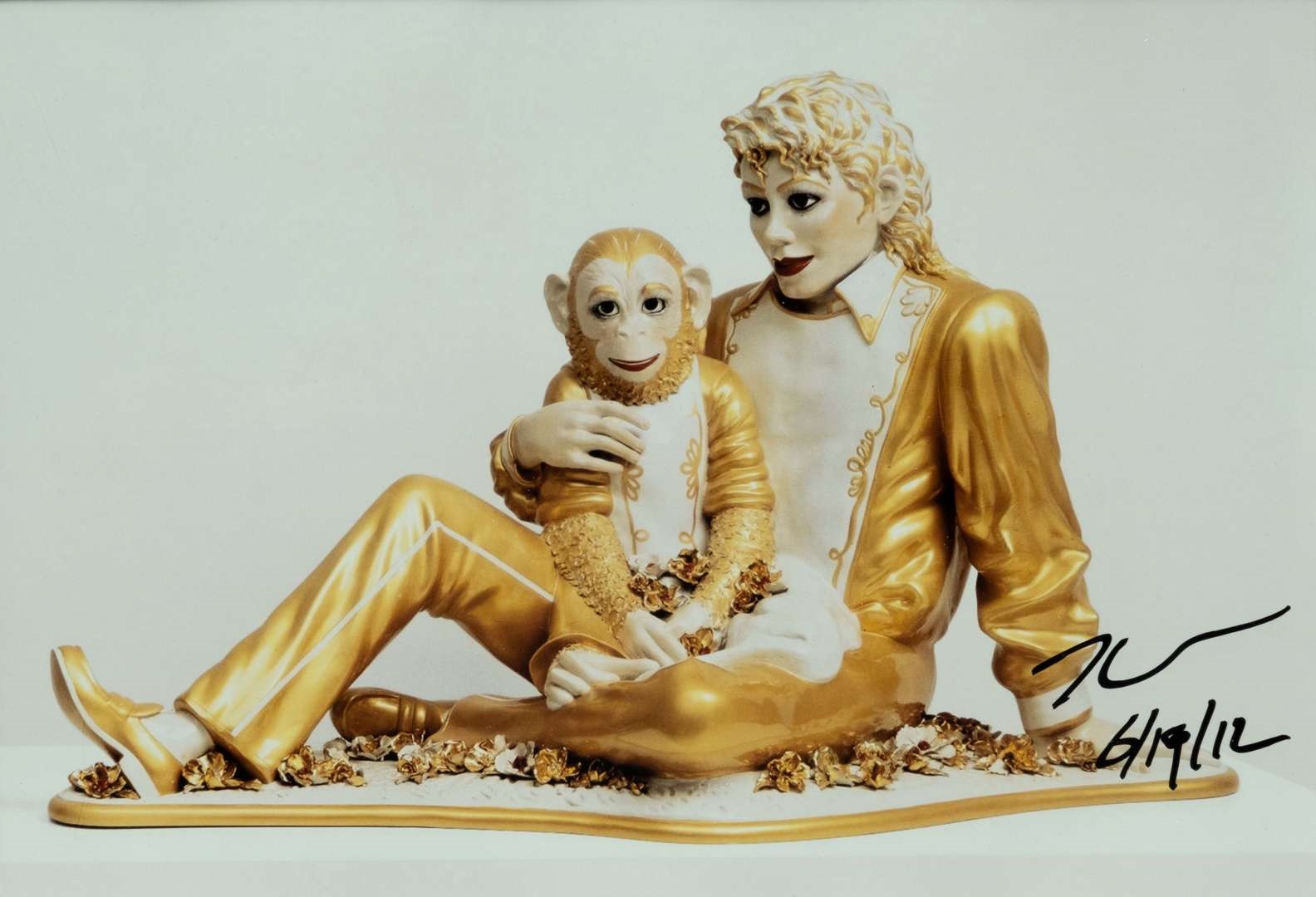 Jeff Koons Michael Jackson and Bubbles (2012) MutualArt