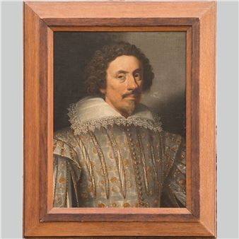 Portrait of elegant gentleman in coat dress - William Larkin