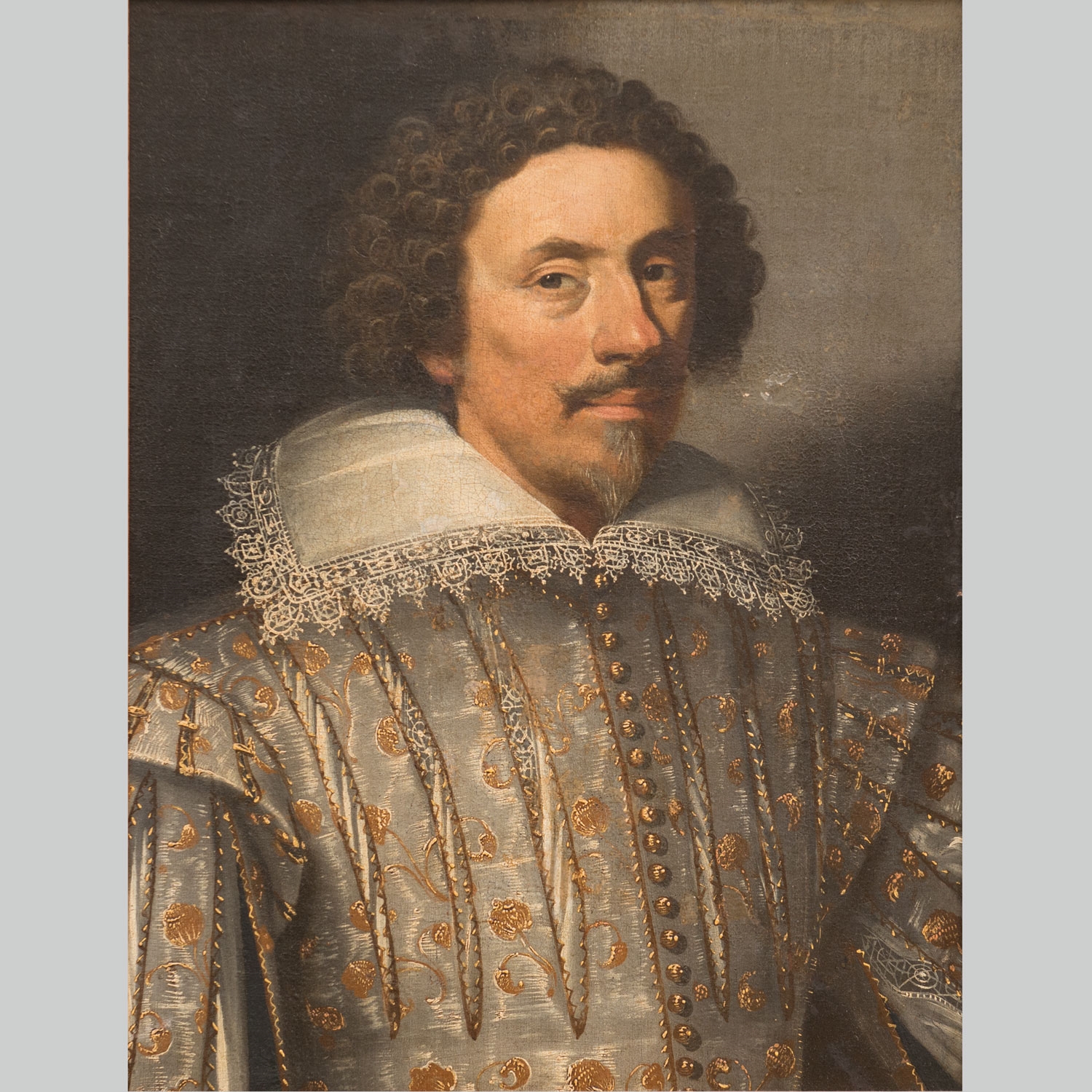 Artwork by William Larkin, Portrait of elegant gentleman in coat dress, Made of Oil on canvas