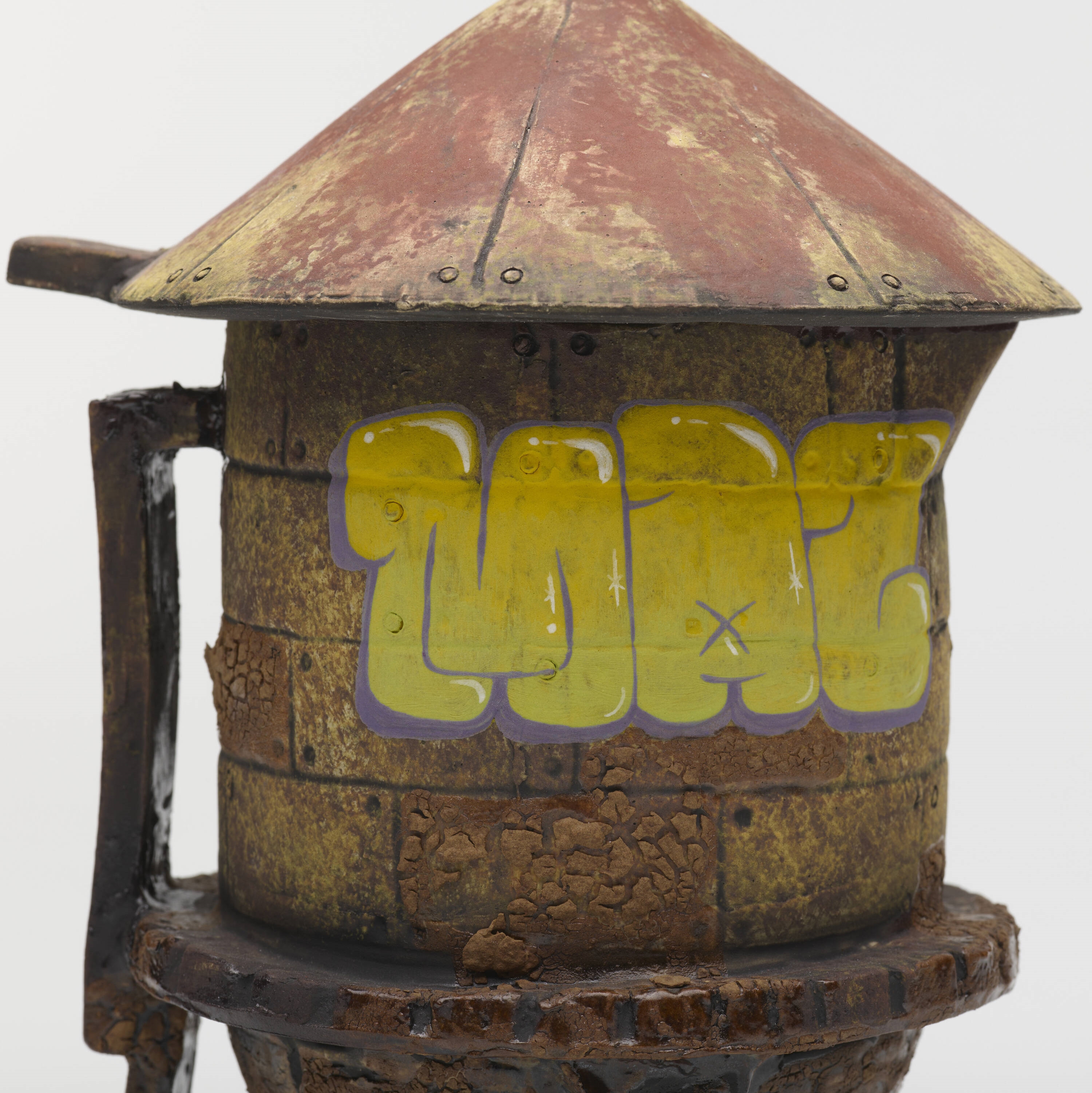 Artwork by Roberto Lugo, Water Tower Coffee Pour Over, Made of glazed ceramic