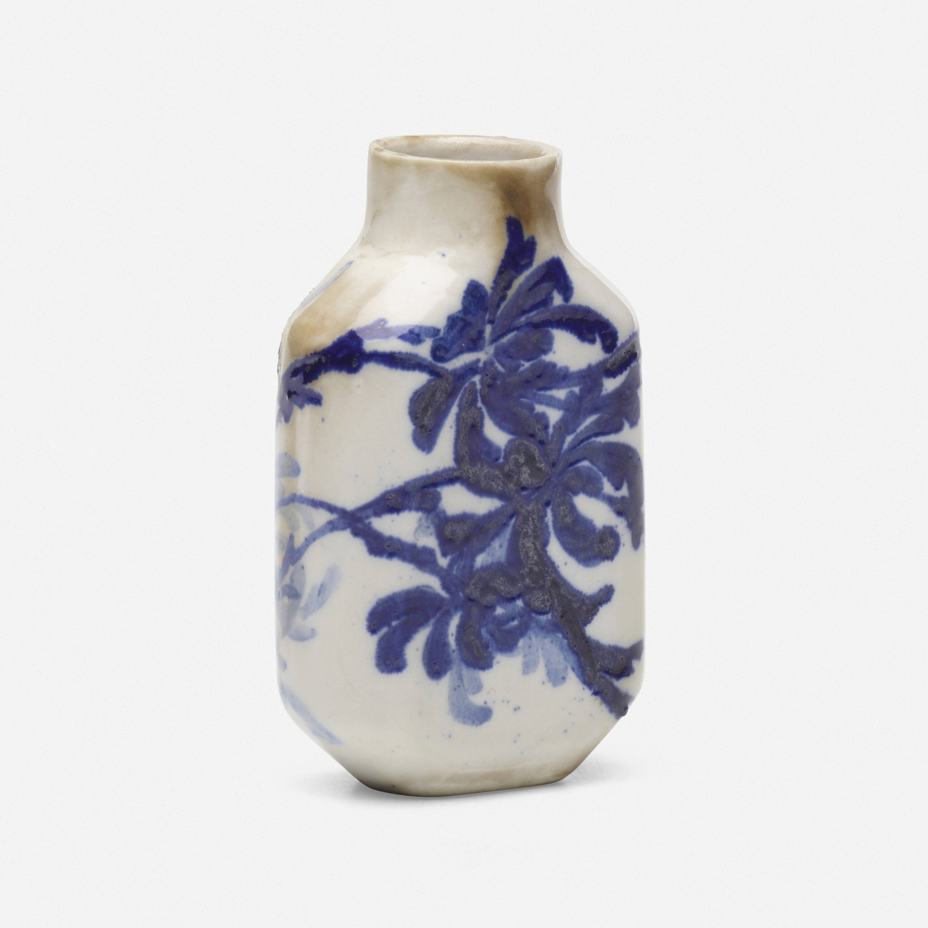 Artwork by Mary Louise Mclaughlin, Cabinet vase with chrysanthemums, Made of glazed porcelain