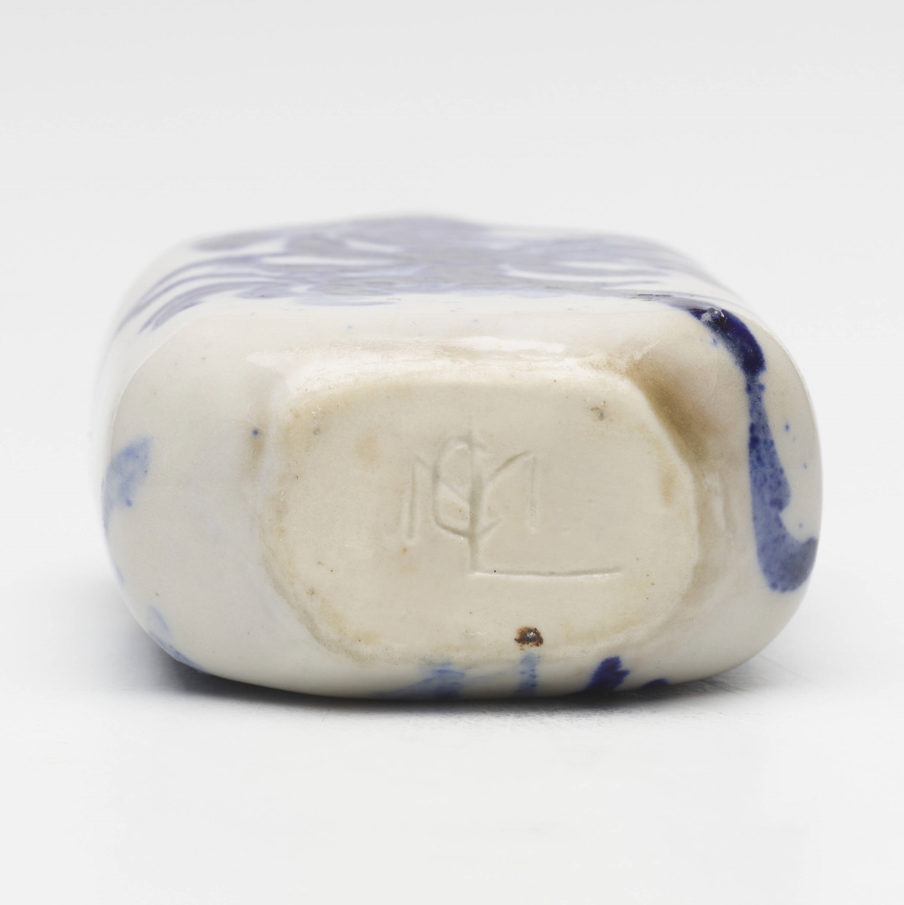 Artwork by Mary Louise Mclaughlin, Cabinet vase with chrysanthemums, Made of glazed porcelain