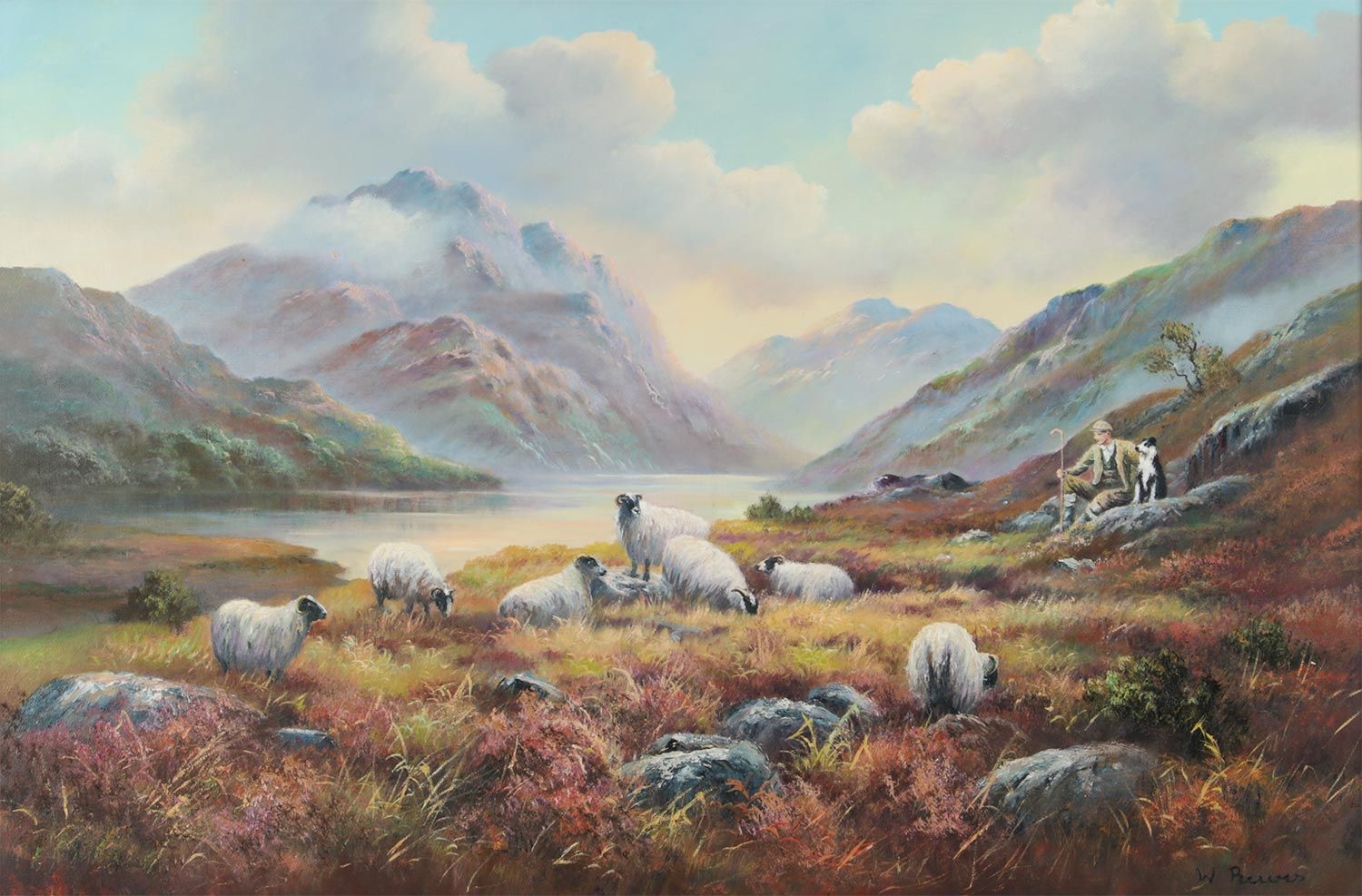 Wendy Reeves | TENDING SHEEP IN THE HIGHLANDS | MutualArt