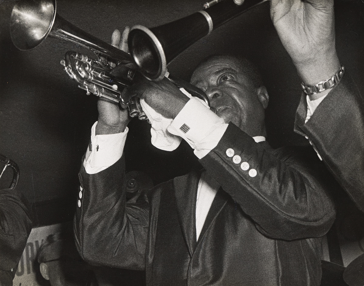 American Legendary Jazz Trumpeter LOUIS ARMSTRONG @ Music Hall 1954 Press  Photo