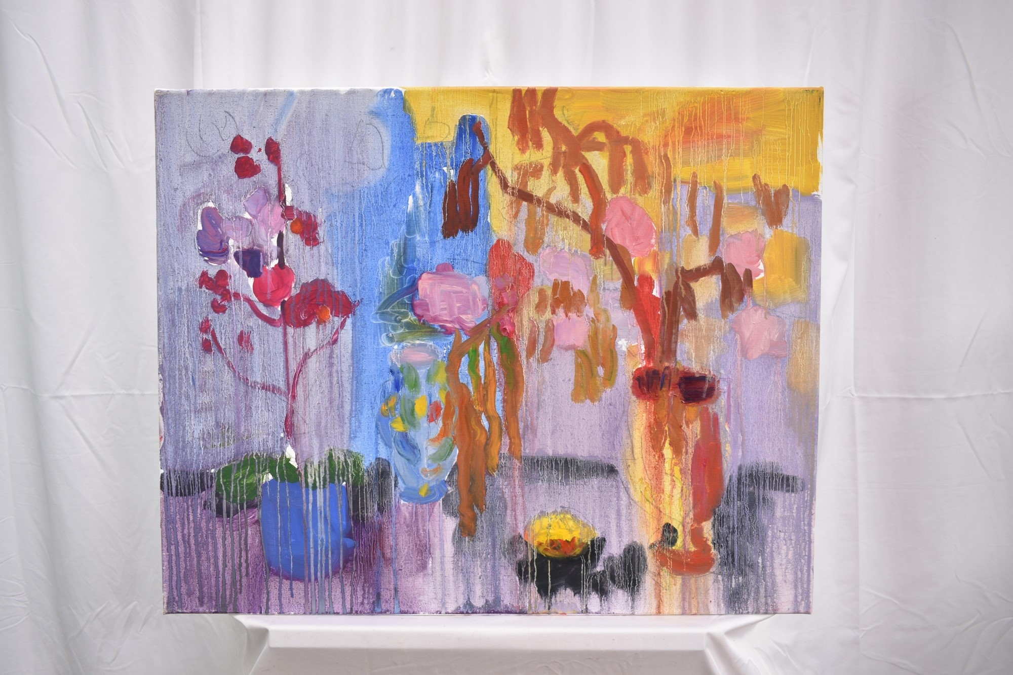 Annelise Firth | Still Life Pink Orchid and Hazel, (2023) | MutualArt